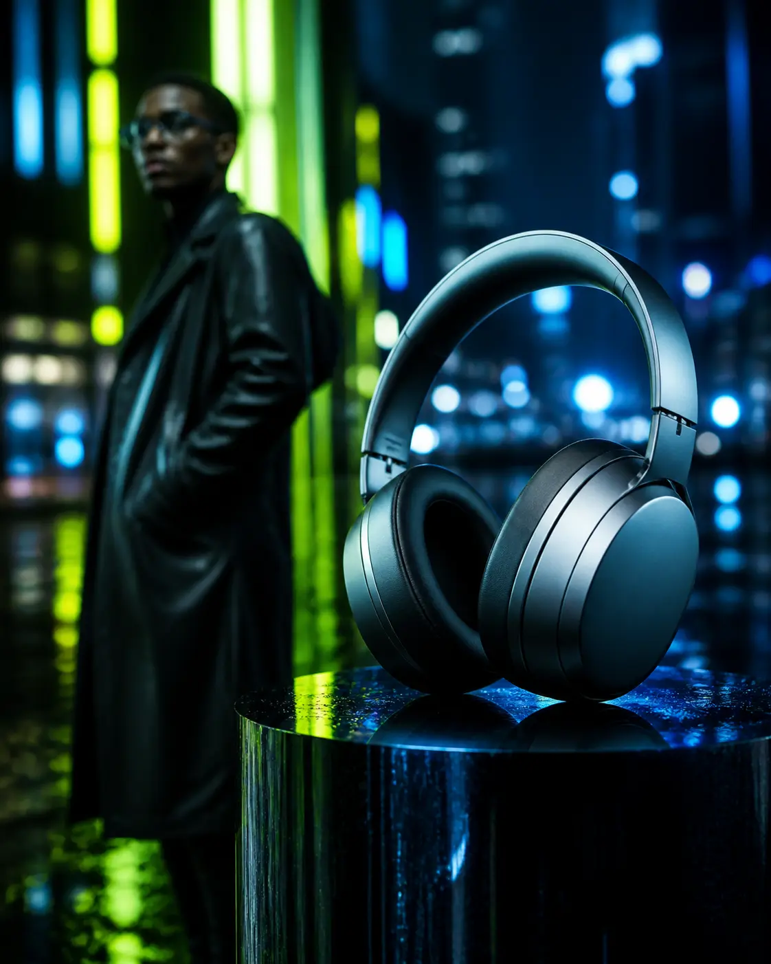 After-dark tech concept world